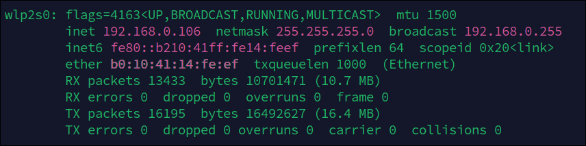 ifconfig example