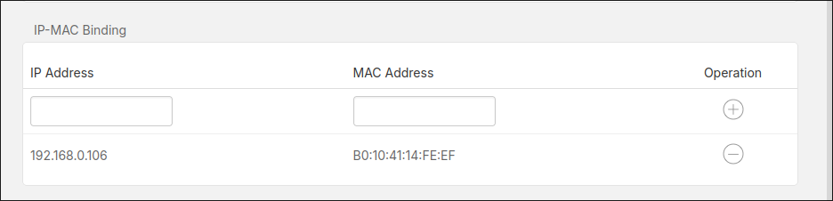 mac ip binding